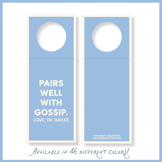 “Pairs Well With Gossip” Wine Bottle Gift Tag