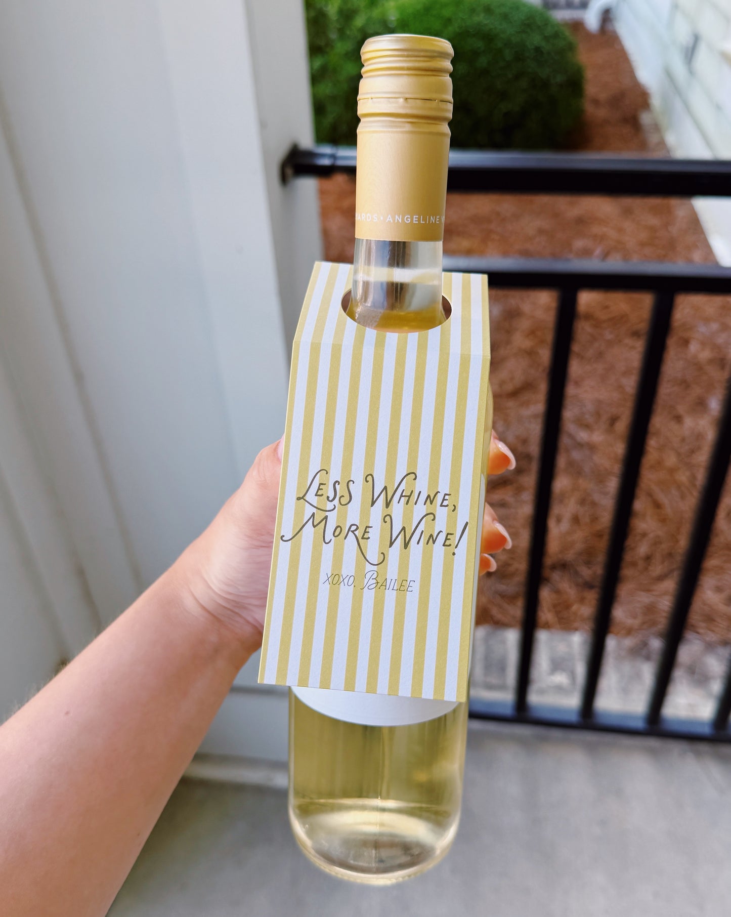 “Less Whine, More Wine” Wine Bottle Gift Tag